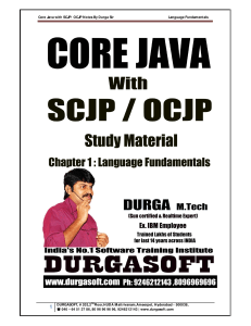 Core Java with SCJP OCJP Notes By Durga