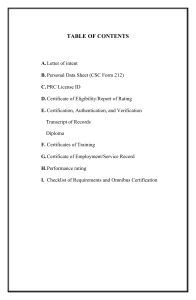 TABLE OF CONTENTS - Copy