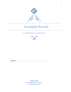 Incomplete records 0452 Accounting IGCSE