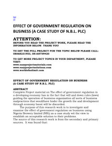 EFFECT OF GOVERNMENT REGULATION ON BUSIN