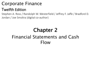 Handout Ch 02 Financial Statements and Cash Flow