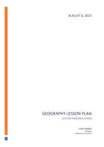 Geo Lecture-Assessed Lesson - Luke Adams 23788259