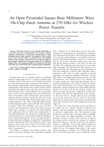 9 An open pyramidal square base millimeter wave on-chip patch antenna at 270 GHz for wireless power transfer