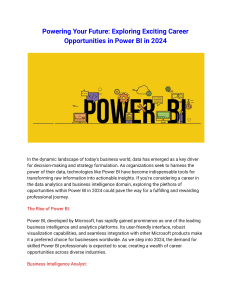 Powering Your Future  Exploring Exciting Career Opportunities in Power BI in 2024