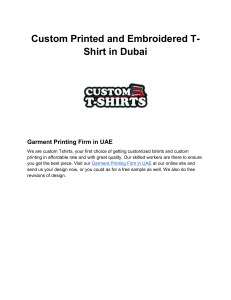 Custom Printed and Embroidered T-Shirt in Dubai