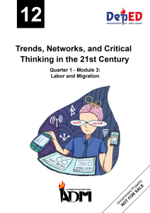 Labor & Migration: Trends, Networks, Critical Thinking Grade 12