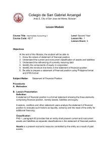 Module 1 - Statement of Financial Position