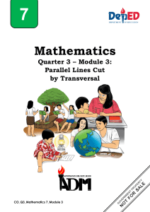 Mathematics7 Q3 Mod3 Parallel Lines Cut by Transversal V3