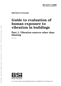 BS 6472-1-2008 Guide to Evaluation of Human Exposure to Vibration in Buildings Part 1 - Vibration Sources Other Than Blasting