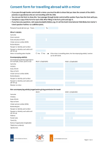 Consent form for travelling abroad with a minor  - Dutch Government