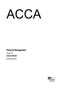 ACCA F9 Financial Management Course Notes ACF9CN07(N) (BPP)