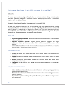 A1 - Intelligent Hospital Management System (IHMS)