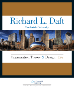 Richard L. Daft Organization Theory & Design 12e