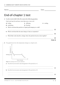 Chemistry IGCSE I end of chapter 1 TEST