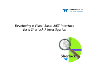 Tutorial - Developing a VB .NET Interface for Sherlock 7