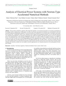 Analysis of Electrical Power Systems with Newton-Type  Accelerated Numerical Methods