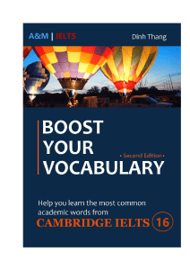 Boost your vocabulary Cambridge IELTS 16 Dinh Thang A&M IELTS