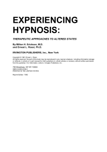 Milton H Erickson, Ernest L Rossi - Experiencing Hypnosis