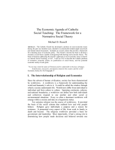 CATHOLIC SOCIAL TEACHING - cst - russell eco agenda of catholic social teaching