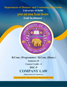 DSC-5 Company Law