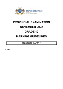Gr 10 Economics P1 (English) November 2022 Possible Answers