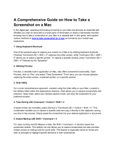 A Comprehensive Guide on How to Take a Screenshot on a Mac
