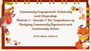 CESC 1 The Importance of Studying Community Dynamics and Community Action