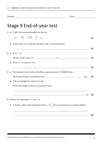 ls maths9 2ed tr end of year test