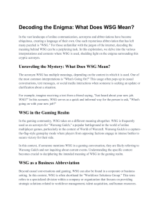 Decoding the Enigma: What Does WSG Mean?