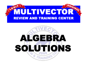 1. Algebra Solutions