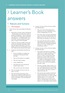 Cambridge English 8: Learner's Book Answers - Nature