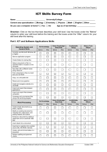 ICT skills survey form Oct 2006