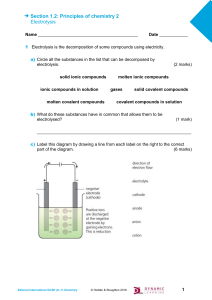 Worksheet-Electrolysis