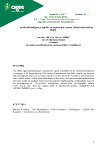 10577 Artificial intelligence applied to explore the causes of transmission line faults