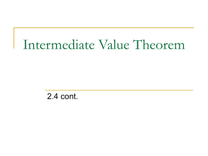 Intermediate Value Theorem (1)