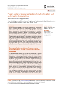 Person-Centered Counseling: Multiculturalism & Social Justice