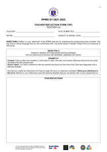 -Appendix 4A- Teacher Reflection Form for T I-III for RPMS SY 2021-2022