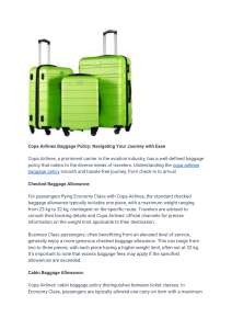 Navigating Your Journey with Ease   Copa Airlines Baggage Policy 