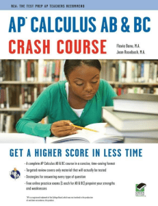 Pdf. AP Calc~ Crash Course