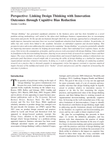 (2015) Liedtka J.  Linking Design Thinking with Innovation Outcomes through Cognitive Bias Reduction