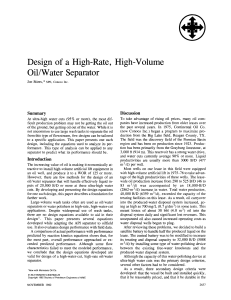 Design of a High-Rate, High-Volume Oil Water Separator (1982)
