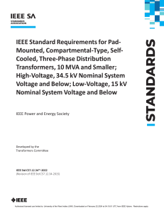 IEEE C57.12.34-2022 Reqs. for 3-Phase Distribution Transformers, LT 10 MVA, LT 34.5 kV Nominal