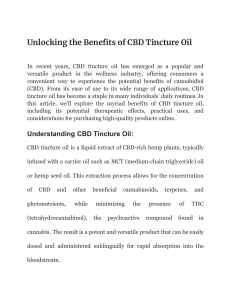 Unlocking the Benefits of CBD Tincture Oil
