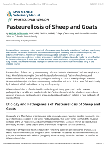Pasteurellosis of Sheep and Goats - Generalized Conditions - MSD Veterinary Manual
