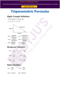 TRIGNOMETRIC-Formulas