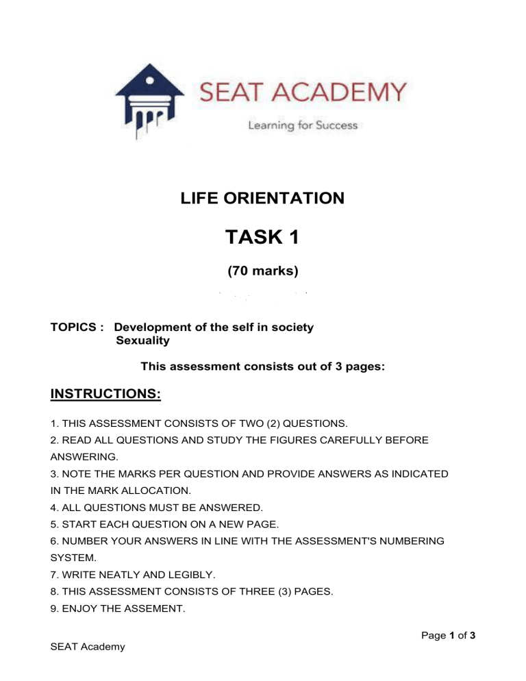 life orientation assignment grade 8