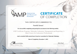 Nambili Samuel: Molecular Pathology Certification