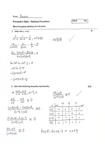 Yasseen - Formative Quiz - Rational Functions