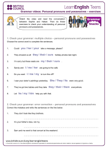 gs pronouns and possessives - exercises 0