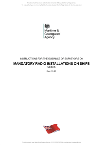 MSIS 05 - Instructions for the Guidance of Surveyors on Mandatory Radio Installations on Ships